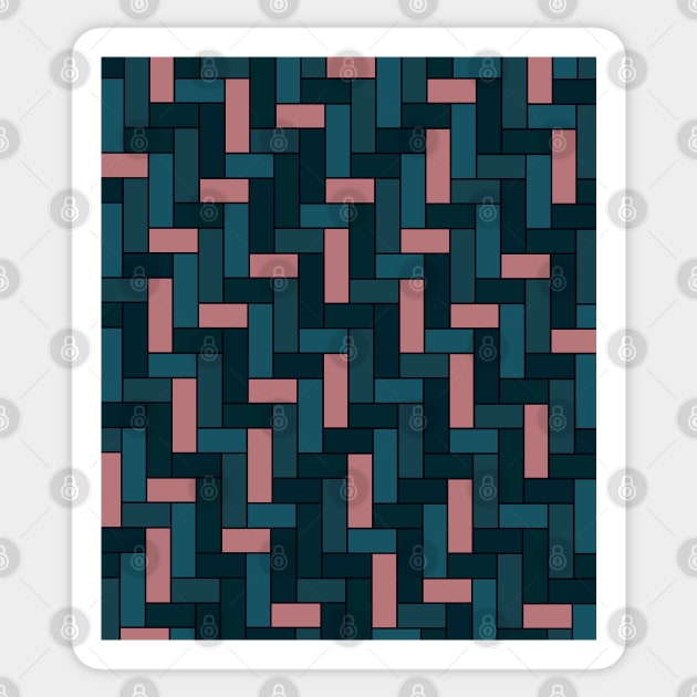 Geometric Tiles in Green, Teal and Pink Sticker by OneThreeSix